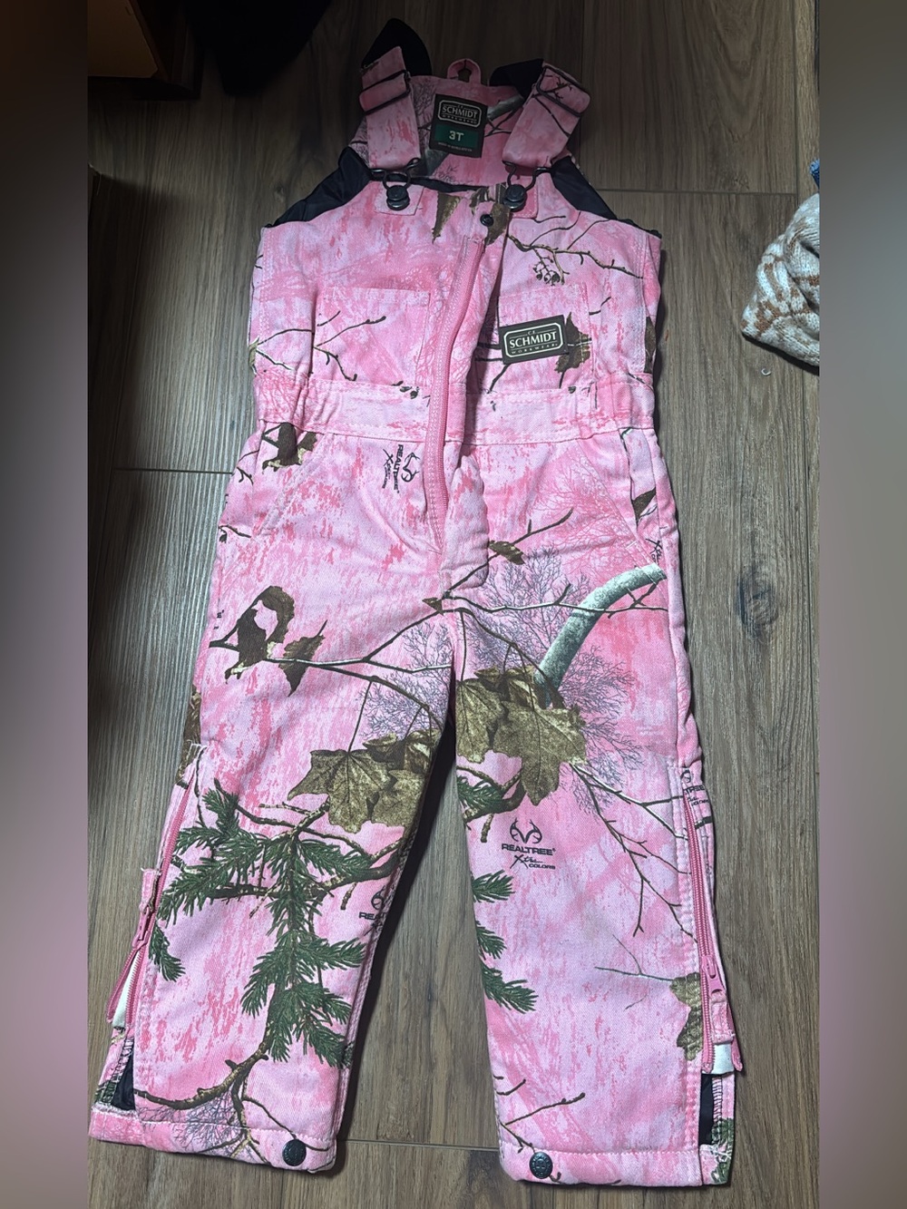 Schmidt Pink Camo Kids Snow Overalls